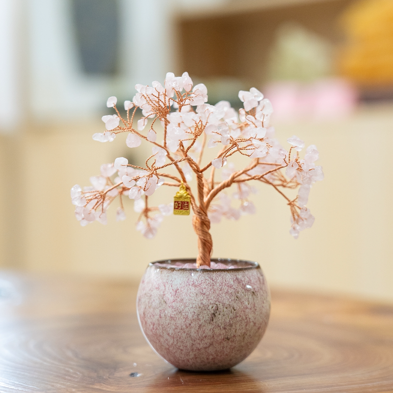 《Up Upgrade Good Luck Crystal Tree》Natural Purple Yellow Pink Office Desk Wealth-Attracting Ornament Lucky Creative Gift