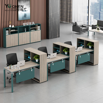 Finance desk and chair combination Staff screen l-type f-type double-seat office desk Office partition office desk