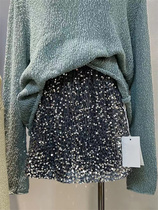 Thirteen Lines Korean version 2022 autumn and winter new retro temperament high waist slim sequin skirt short skirt bag hip skirt trendy