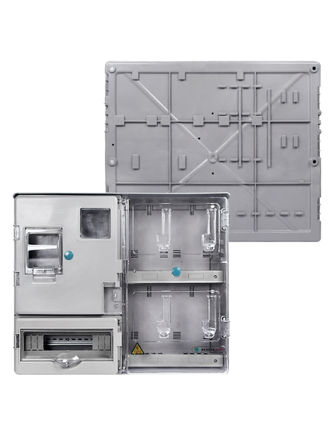 Rainproof outdoor single-phase transparent plastic meter box LGBG left and right structure integral single-phase 4/6/9/12/16 households