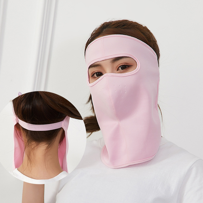 Summer ice silk sunscreen mask female full face protective windproof headgear face kini riding for bicycling bike gear