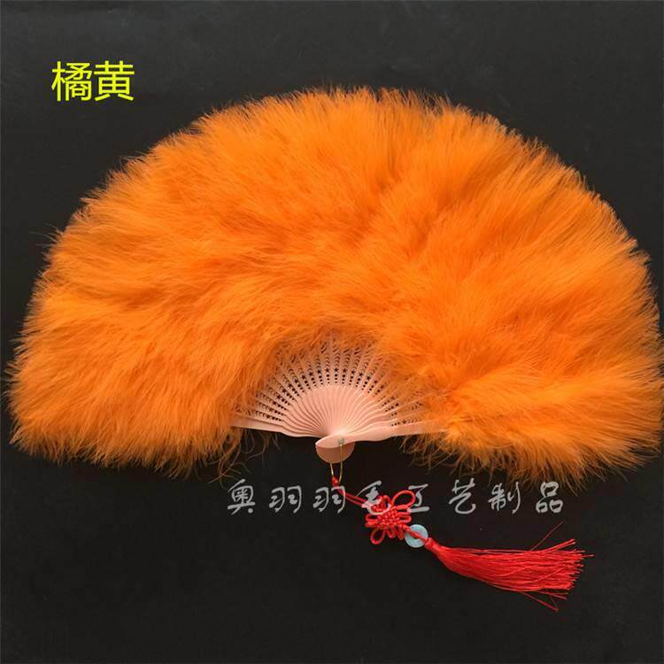 Декоративный веер 戏曲表演大号厘米羽毛砍樵30刘海扇子标准加厚50*舞蹈扇全绒