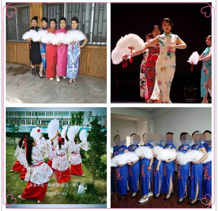 Декоративный веер 戏曲表演大号厘米羽毛砍樵30刘海扇子标准加厚50*舞蹈扇全绒