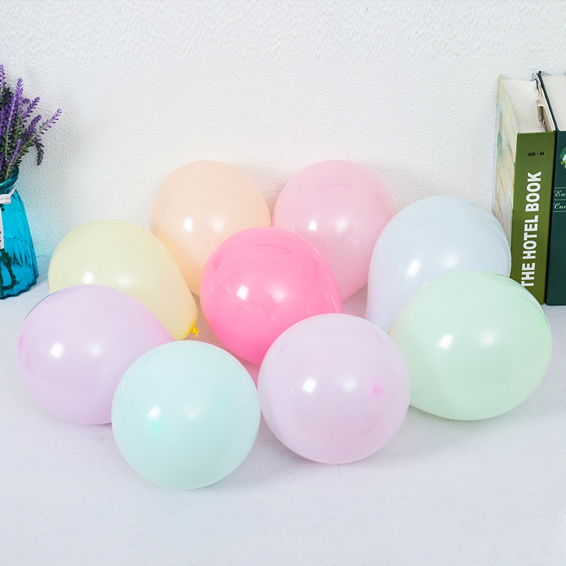 Net Red 5 Inch Thickened Opening Macaron Color Sublight Round Latex Balloon Knot Wedding Celebration Decoration Scene Arrangement