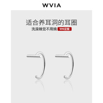 999 sterling silver earrings female baby earrings earrings earrings sleep-free earrings