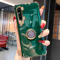 Reno3pro mobile phone shell plated silicone gel clock holder oppoReno3 protection shell ring buckle airbag anti-fall 3pro protective sleeve camera full package lens 3p female oppo heat