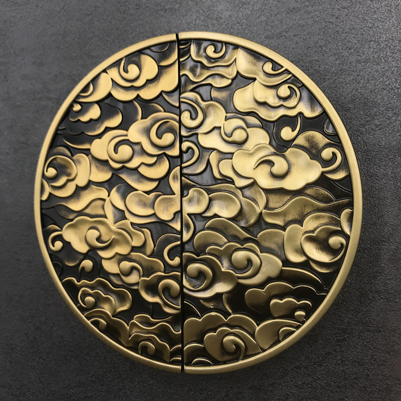 New Chinese Wardrobe Subimitation Antique Wood Clothing Whole Cupboard Door Handle Gold Black Pair Dress Light Lavish Bathroom Disc Shoe Cabinet Handle