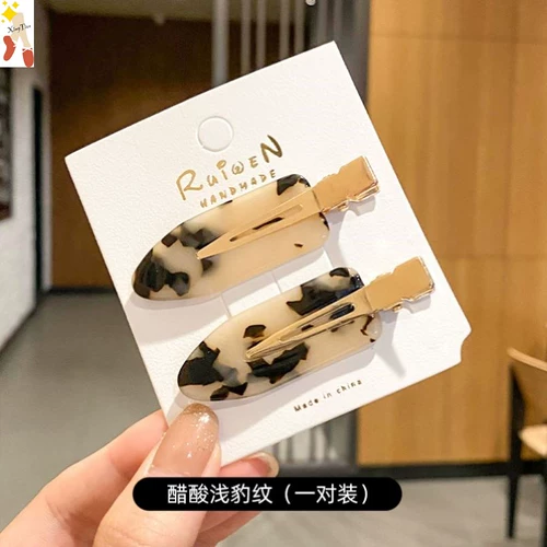 Ченг Xiaoyue Тот же стиль с блокнотом для волос для женского интернет -знаменитостей, макияж, карта для волос, уксусная кислота летняя лоб, клип, клип для утки утка, клип