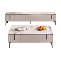 TV cabinet and coffee table combination simple and modern 2024 new light luxury living room home floor-standing slate TV cabinet