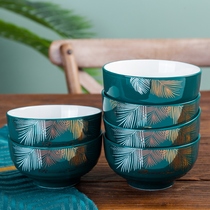 Creative Rice Bowl eating noodle bowl small soup bowl thickened 10 ceramic bowl set household European style simple eating bowl