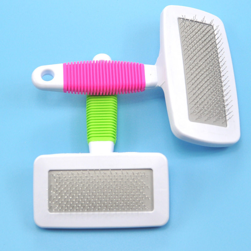 Pet Supplies Candy Color Dog Comb Stainless Steel Bath Brush With Fur Flea Needle Comb Fur Brush