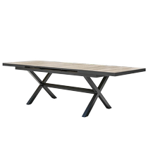 Rock Plate Outdoor Table Teak Round Table Full Aluminum Table Outdoor Milk Tea Shop Stretch Table Telescopic Long Table Dining Table And Chairs