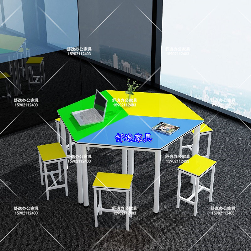 Hexagon Table Triangle Composition Meeting Table Creator Classroom Experiment Discussion Desk Psychology Coaching Activity Room Table And Chairs