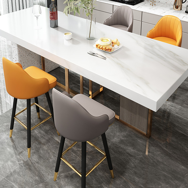 Bar chair modern minimalist front desk high stool chair cashier bar chair home bar stool American leather art dining chair