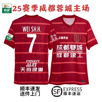 25 Chinese Super League Chengdu Rongcheng Home Jersey Weishao Zhou, Dingyang, Felipe Cheering Uniform Training Uniform Fan Version