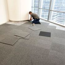 Personally sticky carpet short velvet floor mat Chinese classic 50x50cm thin plastic free hall large area dark gray