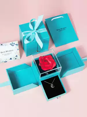 Necklace box gift box pendant jewelry ring ear needle necklace gift box packaging box gift empty box high-grade