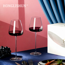Macro Lishun Pure Red Wine Glass Suit Home Upscale Light Lavish Crystal Glass Champagne High Foot Cup Gift Box
