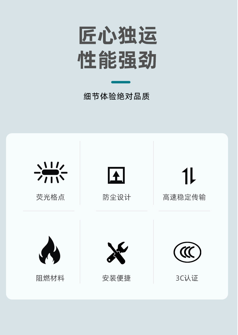 Розетка сетевая LAN 锦迈明装网路线插座超五类六类千兆接口明线电视电话电脑插座启光灰 Kam