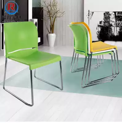 Student plastic steel chair Modern simple PP plastic chair Stacking reading chair Staff dining room reception chair Pantry chair