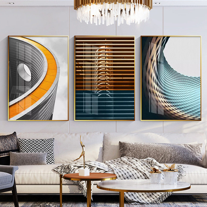 Nordic mural triple combination sofa background wall living room decorative painting modern minimalist restaurant simple European hanging painting oil painting