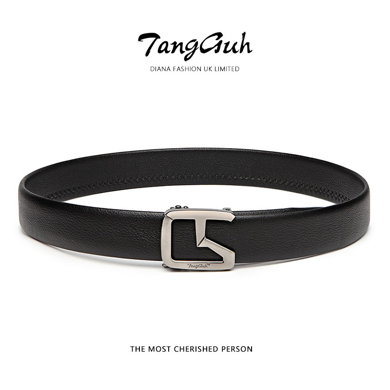 British Tangguh Men's Belt Genuine Leather Automatic Buckle Business Casual Belt 520 Valentine's Day Gift for Boyfriend