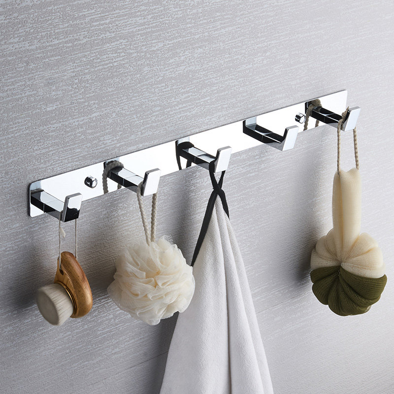 Punch-free hanging clothes hook row Bathrooms Dressing Room Wall Towels Hooks Into Door Hyun Guan Clothing Cap Hook Wall-mounted Crochet Hook