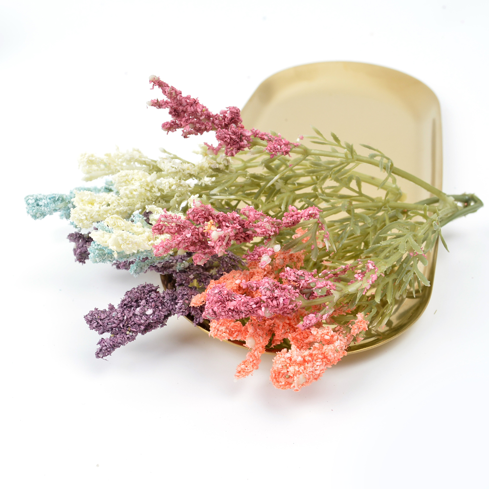 Simulation three-pronged lavender diy handmade wreath material silk flower wedding flower wall accessories home living room decoration