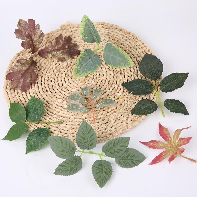 Emulated leaf peony maple maple leaf rose leaves fake vegetal cloth diy handmade flower ring flower arrangement accessories material
