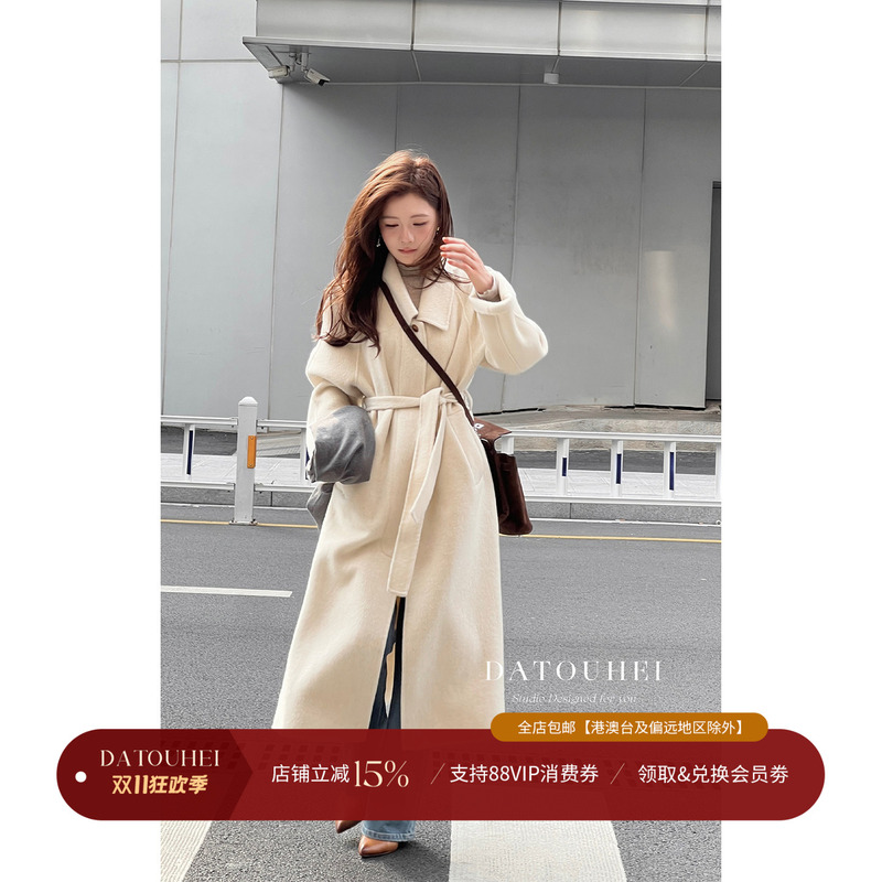 Datouhei【Warm Velvet for Winter】Winter Wool Fashionable and Versatile Double-Sided Woolen Coat
