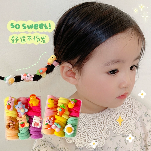 Безвредная милая детская эластичная резинка для волос, полотенце, не повреждает волосы