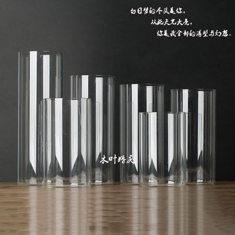 LED electronic candle special glass cover with bottom cup cover dining table vase decoration decoration wedding wedding road guide