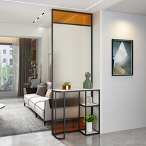 Long-iridescent glass partition screen Living room Hyun Off cabinet partition minimalist modern stainless steel Entry into the door bedroom shelter