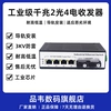 品韦 导轨式串联级联交换机手拉手工业级千兆2光4电导轨式2光4电光电转换器POE供电工业百兆2光4电光纤交换机