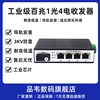 品韦 工业级百兆1光4电收发器交换机导轨式POE供电以太网非管理型工业防雷耐高低温宽压12V24V52V光纤交换机