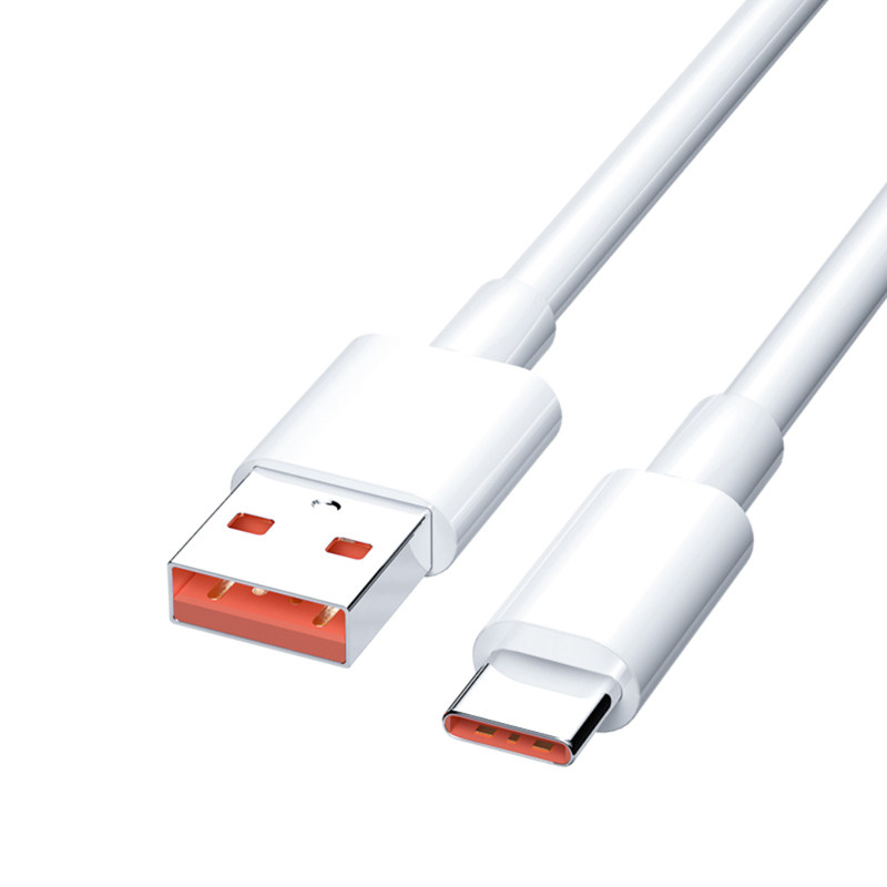Slope Type-C Data Cable 6A Fast Charging Suitable for Type-C Charging Cable Huawei Xiaomi Vivo Android 5A Charger Cable Nova7 Type-C Honor Phone Tpc Super Fast Charging Type-C