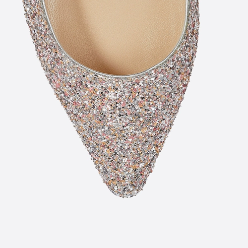 [Официальный искренний] Джимми Чу/Роми 60 Классический светло -пурпурный заостренная леди с высокой высокой