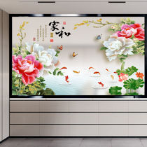 Chinese art glass screen Bedroom partition occludes the entrance custom frosted double-sided translucent home and wealth