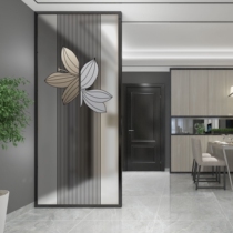 Modern minimalist art glass screen Bedroom kitchen partition Living room entrance Double-sided matte translucent process customization
