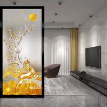 Nordic screen art glass partition wall Cabinet entrance Bedroom block brake Matte double-sided light transmission effect customization