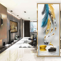 Nordic art glass Living room screen Bedroom bathroom partition Entrance entrance Frosted double-sided translucent nine fish figure