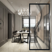 Nordic simple art glass screen Living room bedroom partition Entrance door brake double-sided effect matte customization