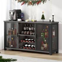 Home Bar Cabinet for Liquor and Glasses Coffee Bar Cabinet