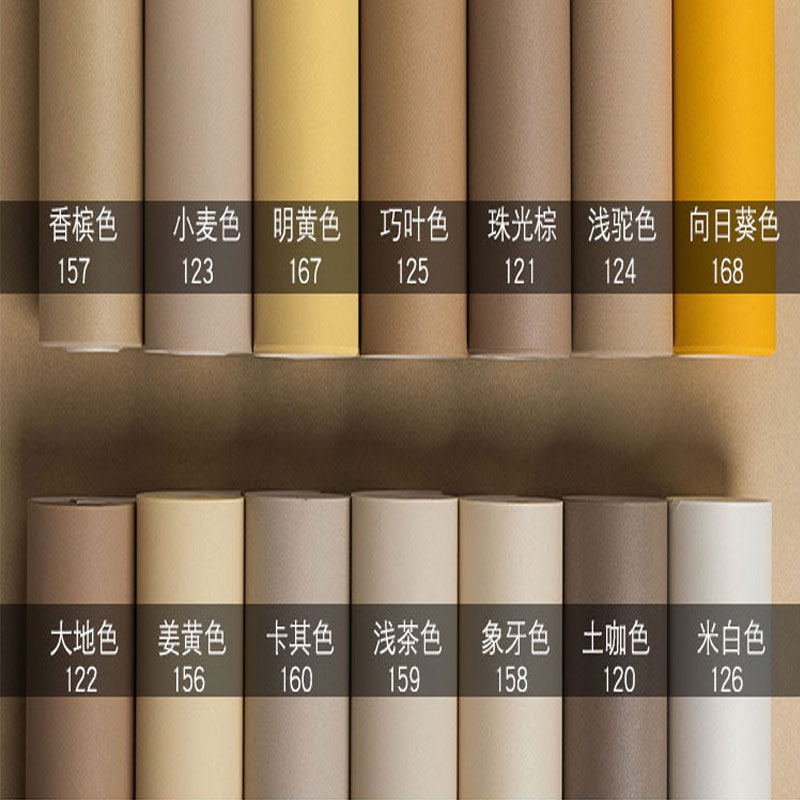 Waterproof Nordic wallpaper living room background wall pure color non-woven earth color camel yellow modern minimalist bedroom wall