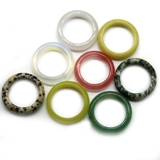 Белый халцедон, арбуз, красные пятна, лазурит, кулон-кольцо из лимонного нефрита, беговое кольцо, украшения из бегового кольца, фурнитура, полуфабрикаты