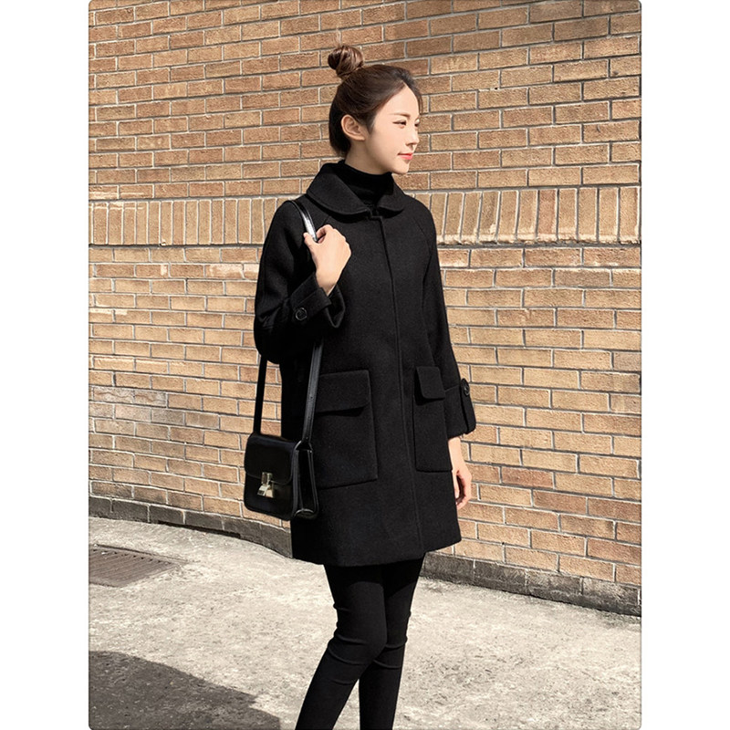 Black bifacial cashmere suede Sub-dresses Women's spring autumn season 2021 new body slim fit long version of the fur coat
