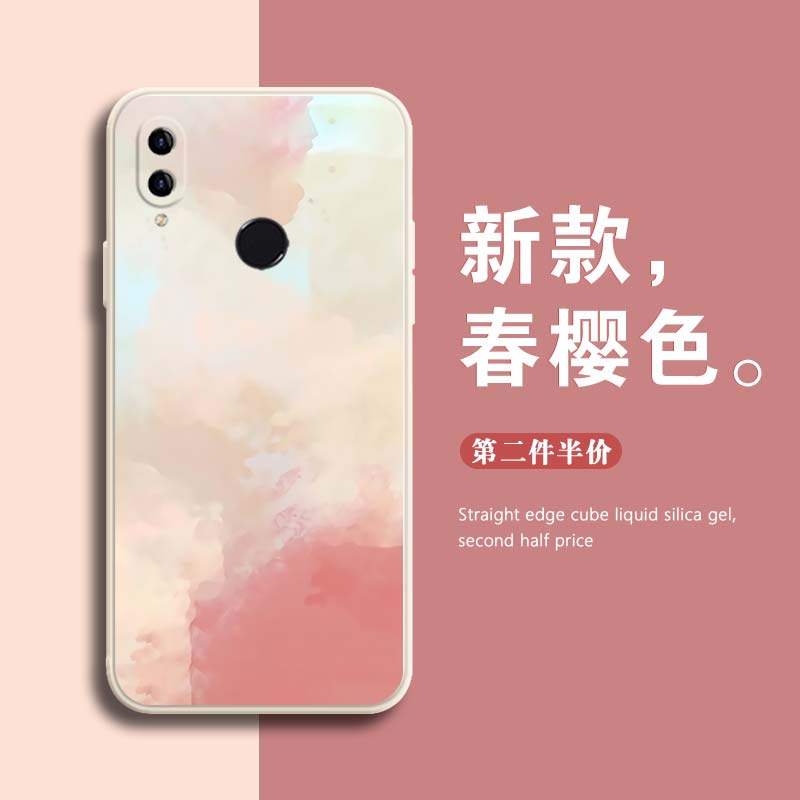Suitable for Huawei NOVA6se mobile phone protection shell spring cherry color watercolor NOVA5IPRO little fresh spring 5I male and female tide NOVO4E new NOVE3I right-angle side lens