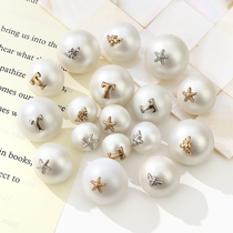 Pearl Button Korean Letter Mushroom Pearl Button Round Versatile Shirt Shirt Chiffon Cardigan Dress Button