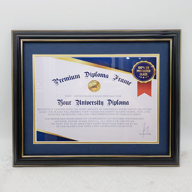 Solid Wood Photo Frame Certificate Frame A4 Honor Certificate Business License Photo Frame Amazon Best-Selling Detachable Hollow Picture Frame