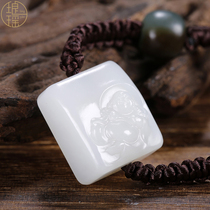 Yao Xinjiang Hetian Jade smile Buddha hand natural mutton White Jade ladies hand string Maitreya Buddha Jade hand decoration